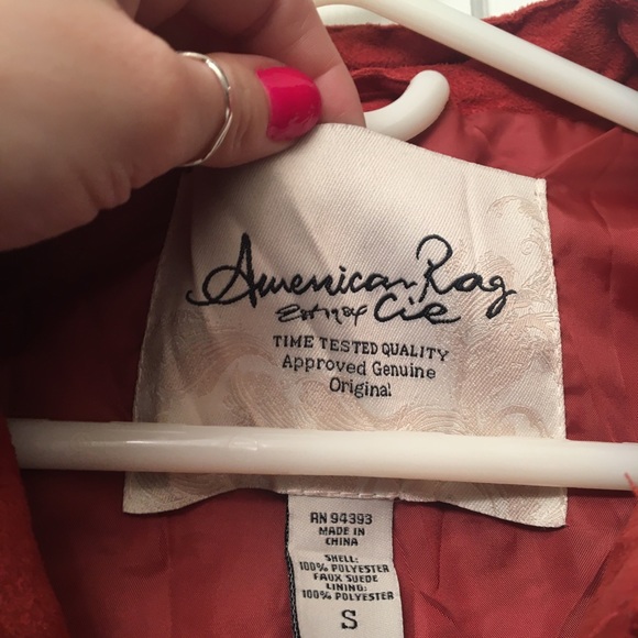 American Rag red faux suede bomber jacket - Picture 8 of 8